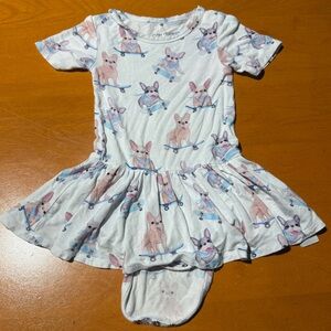 Posh Peanut French Bulldog Toby Twirl Skirt Bodysuit Dress 18-24 Months